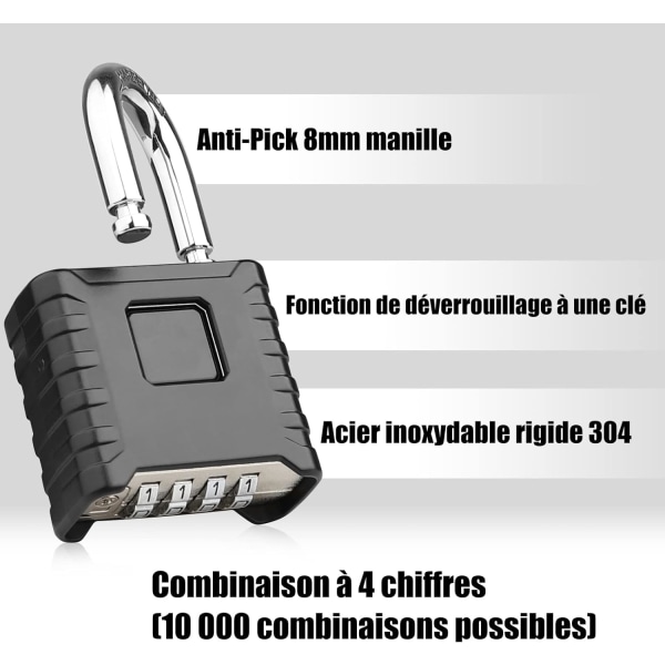 4-cifret kode, 52mm udendørs hængelås vandtæt, kraftig An,ZQKLA
