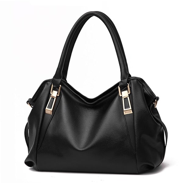 Dam Handväska Messenger Bag, Stor Damväska i Mjukt Konstläder med Övre Handtag, Axelväska, Crossbody-väskor - Xin Svart