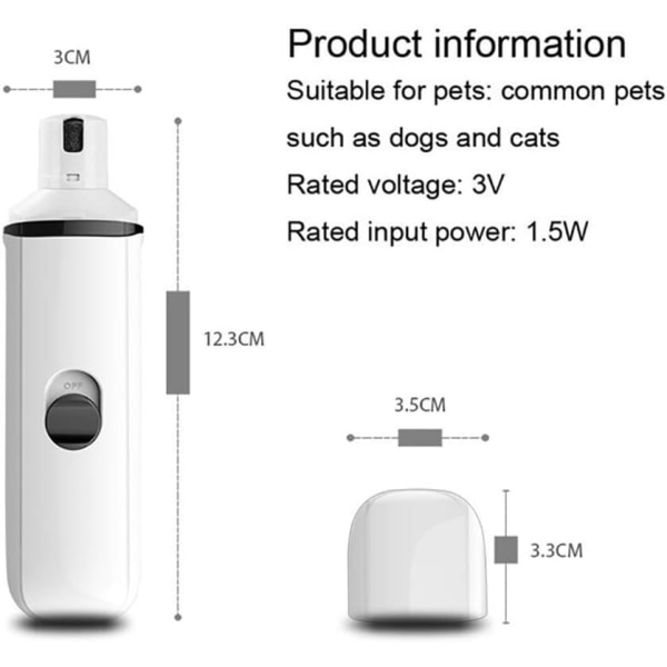 Koiran kynsien leikkuri, sähköinen hiljainen kynsien leikkuri koirille, kivuton