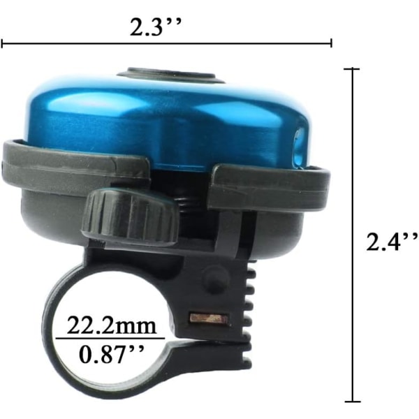 Sininen alumiininen pyöräkello, kovaääninen polkupyöräkello aikuisille, ZQKLA