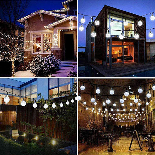Solcellsdrivna Fe-Ljus, 20 LED 5M/16.4FT Solcellssträngljus Wat,ZQKLA