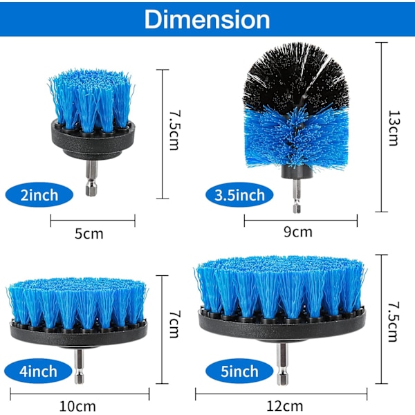 Dewenwils Borstset för Borrmaskin, 4-pack, Rotationsborste