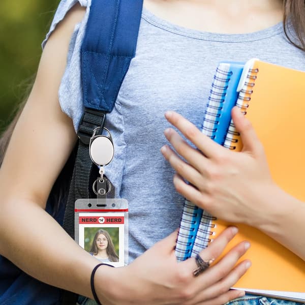 10-pack Utdragbart Badgehållare med Klämma, ID-Badgeklämmor, ID Ba