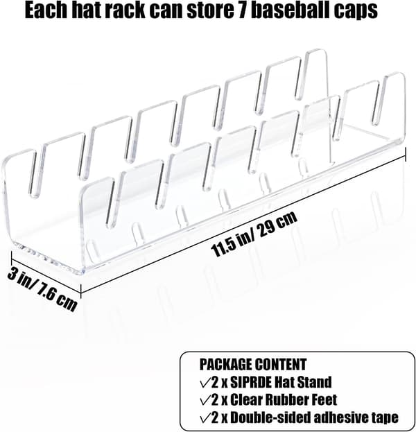 Hattställ för Baseballkepsar - Display och Organiserare - 2-pack, Ingen Installation