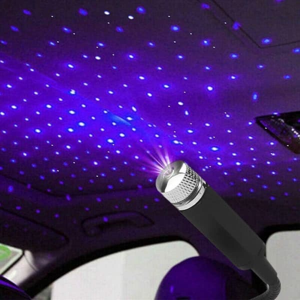LED Projektorlampe, med USB-interface, til Biltag, Lilla, ZQKLA