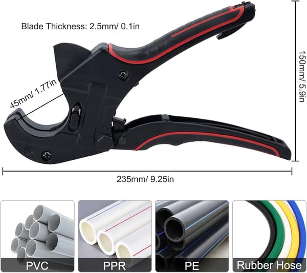PVC Plast Rörskärare Spärrskärare med Extra Blad, 42mm, ZQKLA