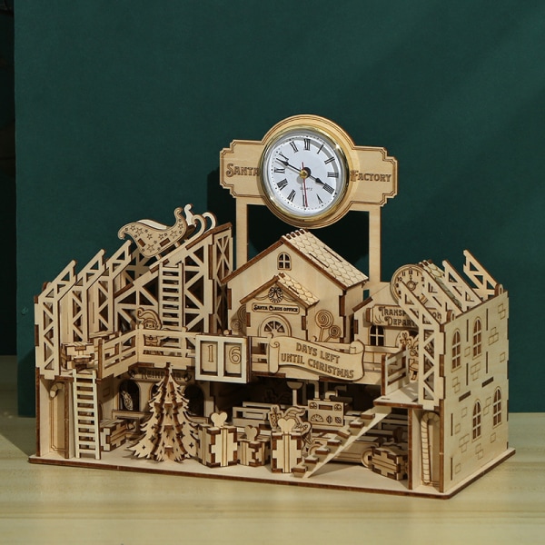 3D Træpuslespil Santas Fabrik Model Kits, Hjernepuslespil an,ZQKLA