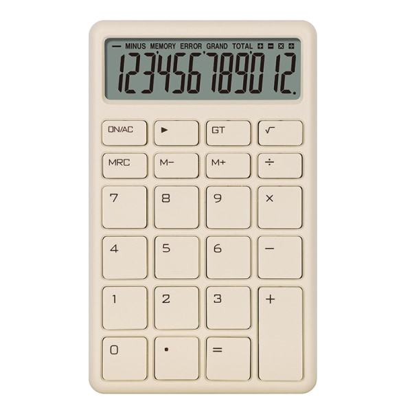Pocket & Desktop Beige Kalkulator med en lys LCD, Dual Po, ZQKLA
