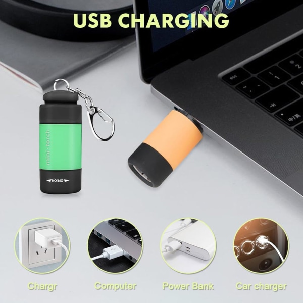 Mini Lommelygte, 6 Styk LED Lommelygte til Børn USB Genopladelig, ZQKLA