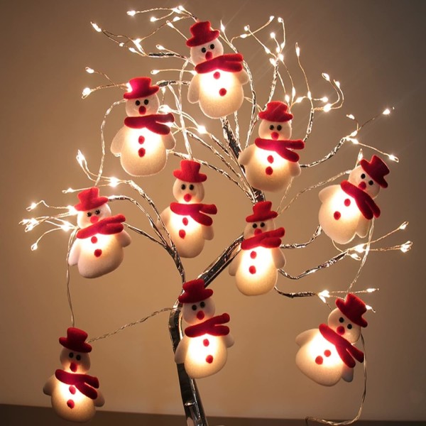 Snowman Christmas Tree LED Garland String Light Christmas De,ZQKLA