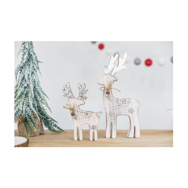 Rensdjursdekoration | Farmhouse Juldisplay Set för Mantel, C,ZQKLA