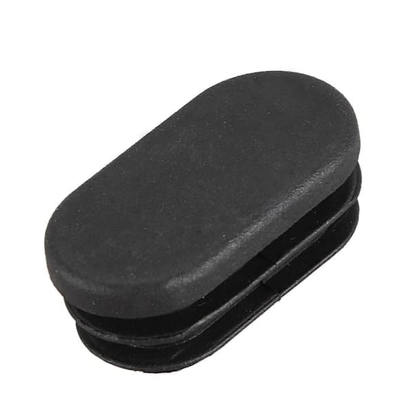 Ovale bordstolbenrør indsats endehætte 40mm x 20mm 20stk sort
