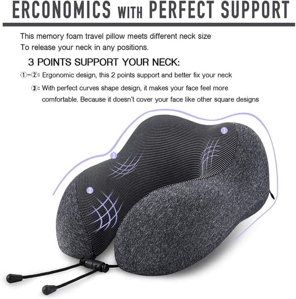 Nackkudde i Memory Foam, Bekvämt & Andningsbart Överdrag, Mac, ZQKLA