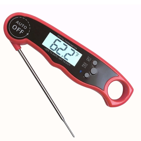 （Rød）Kjøkkentermometer, Instant Reading Cooking Thermometer, ZQKLA