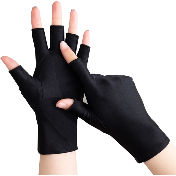 Sort, 1 Par Anti-UV Gel Neglelampe Handske, UV Beskyttende Handske, ZQKLA