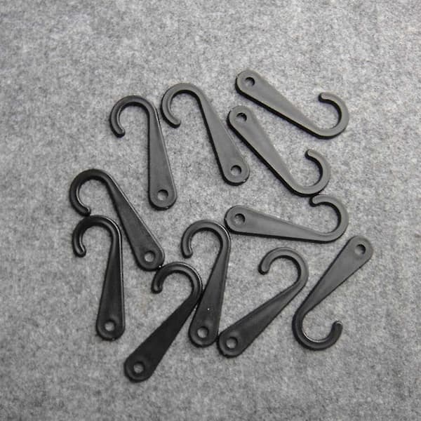 500 st J-krokar i plast, 4,5 cm, svarta