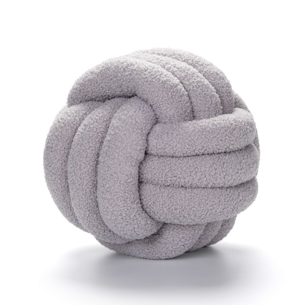 Soft Knot Pillow Ball Pyöreä tyynytyynyt, harmaa 8,7'', lammas, ZQKLA