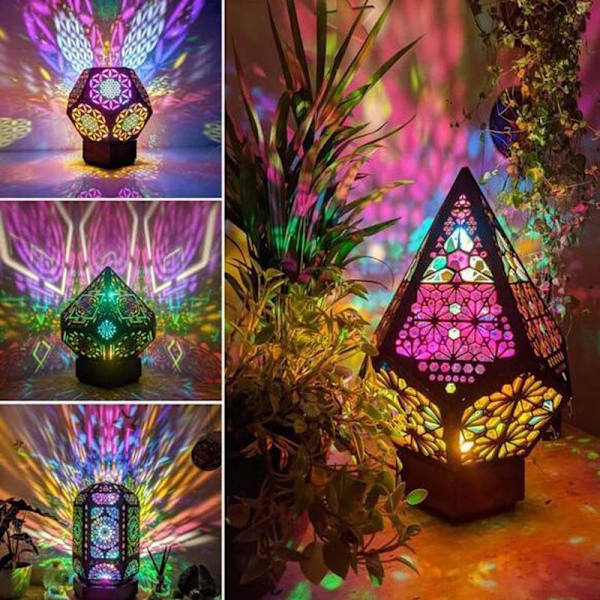 Boheme Mosaik Stjernehimmel Gulvprojektionslampe Bordlampe Sengeborde, ZQKLA