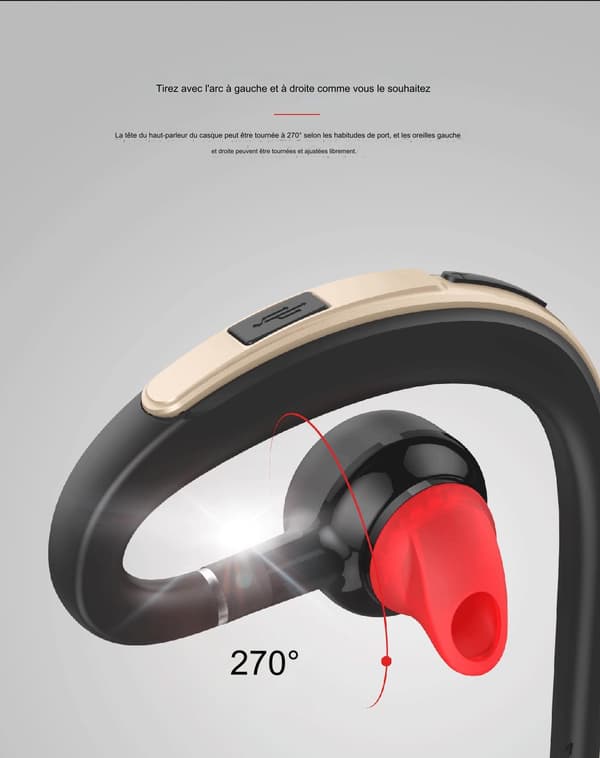 Mini Bluetooth Headset til Bil Sport Kørsel Enkelt Øre Headset