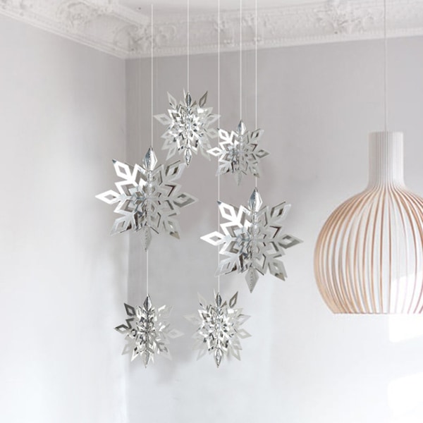 12 stk Frosne Julepynt Snøflak Dekorasjoner 3d Hollo,ZQKLA