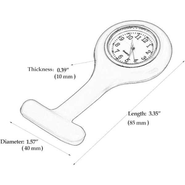 Set med 3 Sjuksköterske-Armbandsur, Silikon med Nål/Klämma, Infektionssäker, ZQKLA