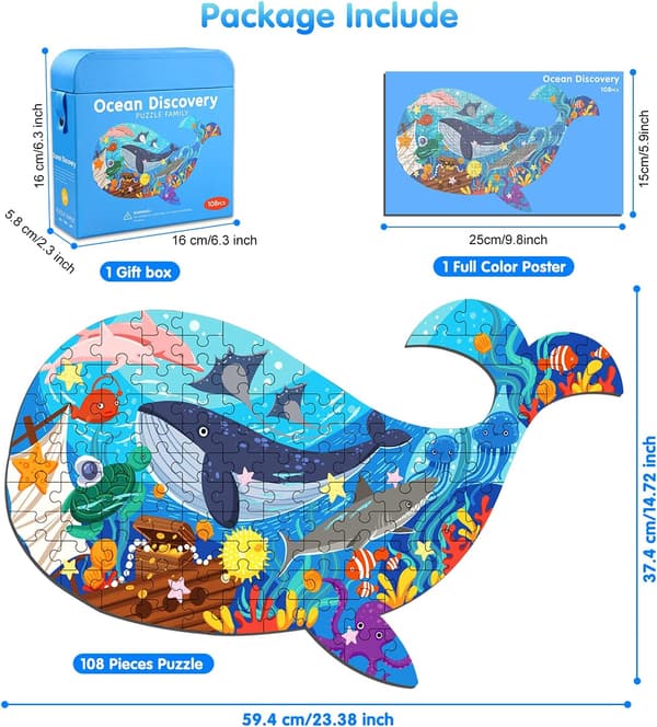 Ocean World Valas Palapeli Lapsille, 105 Palaa Palapeli