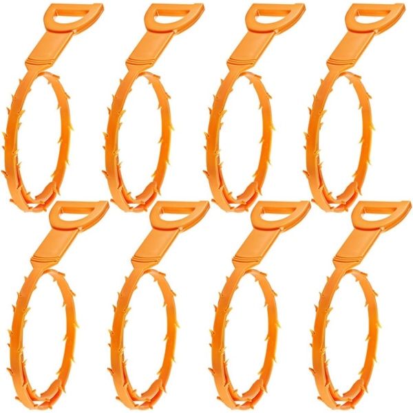 Orange，Ilder Unclog, sæt med 8 afløbsrenser til rengøring Ha,ZQKLA