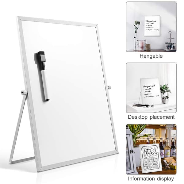 Magnetisk whiteboard med stativ til skrivebord Dobbeltsidet whiteboard Planner Påmindelse til skole