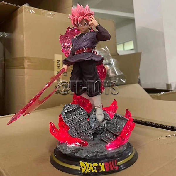 28CM Dragon Ball Z Zamasu Figur Svart Goku PVC Actionfigurer GK Staty med Ljusbas Samlarmodell Leksaker för Barn