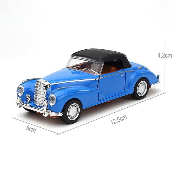 Klassiske Biler 1/32 Skala Model Legering Trykstøbt Simulation Træk Tilbage Cabriolet Køretøj Dreng Børn Samling, Blå