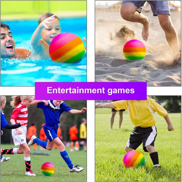 Oppustelig Bold 9 tommer Kickball Hoppebolde Regnbuebolde, ZQKLA