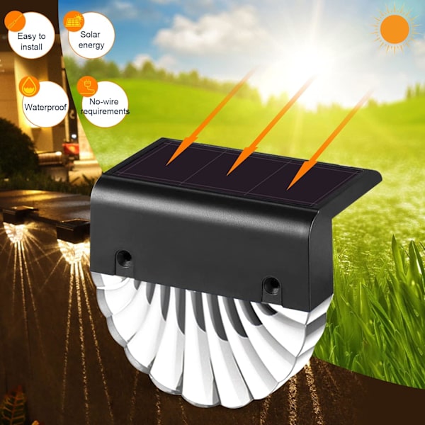 Solarlampa Utomhus Trädgård, LED Utomhus Väggbelysning, 4-pack, ZQKLA