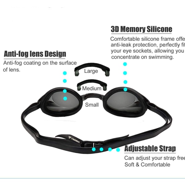 Simglasögon, Poolglasögon Inget läckage UV-skydd Anti-dimma Adj