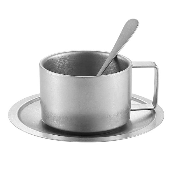 1 SÆT 200 ml Rustfrit Stål Kaffekopper Sæt Espresso Kopper, D,ZQKLA