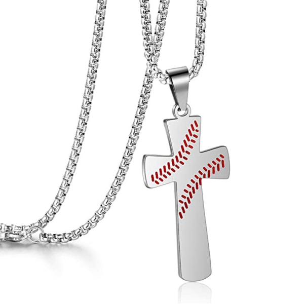 2 st Baseball Kors Halsband för Pojkar Bibelvers JAG KAN GÖRA A,ZQKLA