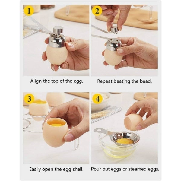 Eggåpner i rustfritt stål Flaskeåpner Skallåpner for Ha, ZQKLA