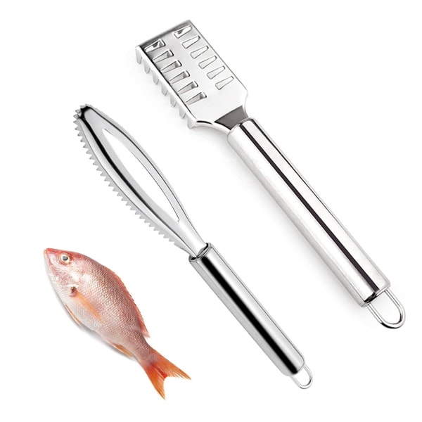 Stainless Steel Fish Scale, 2 Piece Fish Scaler Professional,ZQKLA