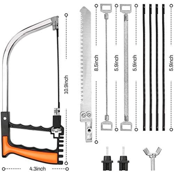 Mini Woodworking Hand Hacksaw Set, med 8 HSS olika Handsa,ZQKLA