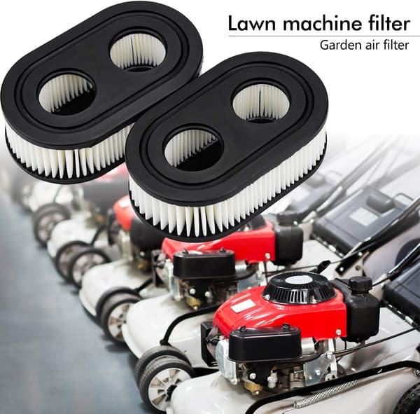 2 KPL Ilmansuodatin ruohonleikkuriin Briggs & Stratton, 593260, Musta