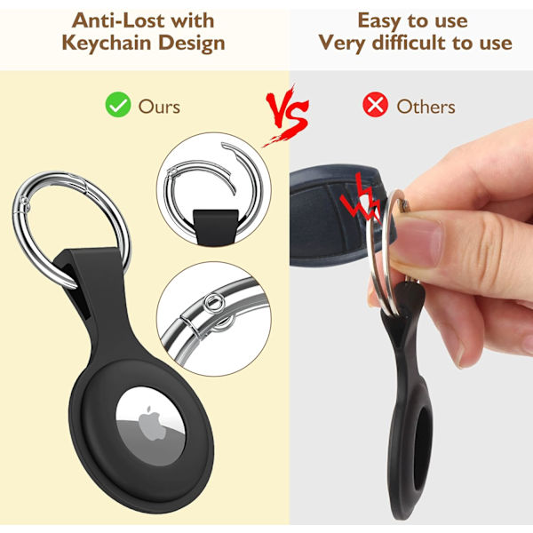 3-pak AirTag-etui med nøkkelring - AirTag-holder med Anti-Lost