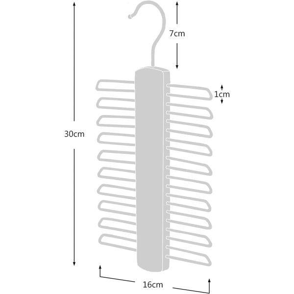 Slipshängare i trä Platsbesparande för upp till 20 bälten och slipsar O,ZQKLA