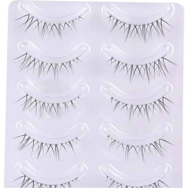 False Eyelashes Short Natural Lashes Clear Band Lashes Pack Wispy