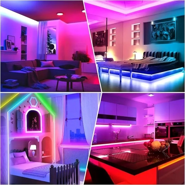 LED-lampa med RGB 10 meter 44 knappar färgad lampremsa