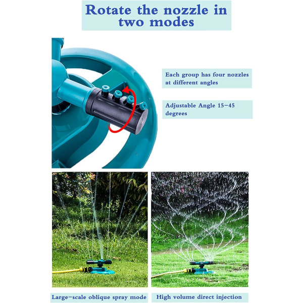 Automatisk Trädgårdssprinkler - 360 Grader Rotering 3 Armar, ZQKLA