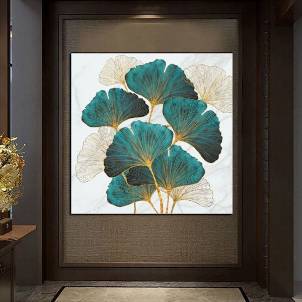 (40x40cm Ginkgo biloba) 5D DIY Diamantmaleri, Diamant Digi, ZQKLA
