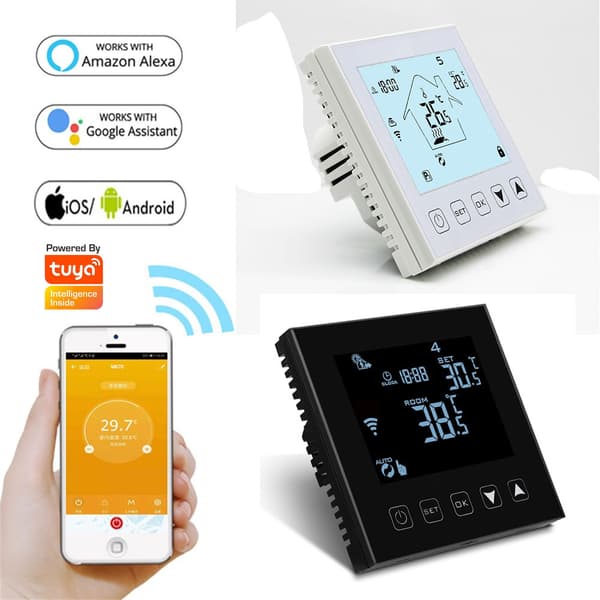 LCD berørings Tuya intelligent wifi Temperaturkontroller Elect, ZQKLA