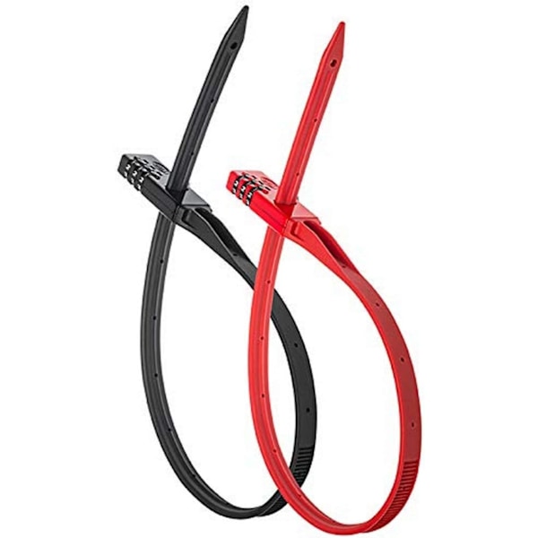 QuickZip Zip-Tie Multi-Purpose Kombinationslås 2-pak Rød/Sort, ,ZQKLA