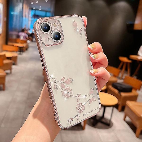 Rosa Mönster Elektropläterat Silikon Telefonfodral För Iphone 1,ZQKLA