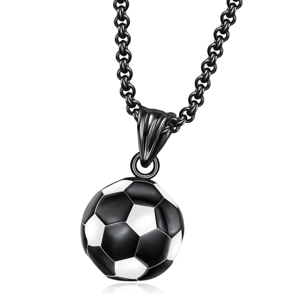 Rustfrit stål 3D Fodbold/Basketball Charm Halskæde, ZQKLA