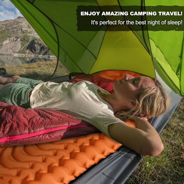 Camping Sovematte, Ekstra Tykkelse 3,9 Tommer Oppblåsbar Sl,ZQKLA
